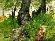 Carl Larsson Suzanne i en skogsbacke Flickan i skogen china oil painting artist